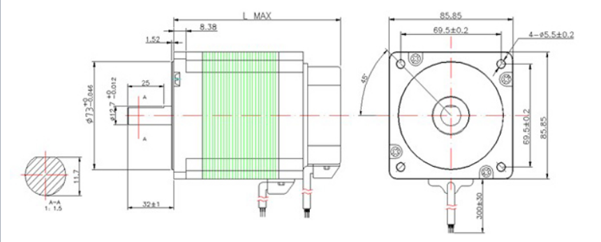86無刷電機(jī)安裝尺寸圖